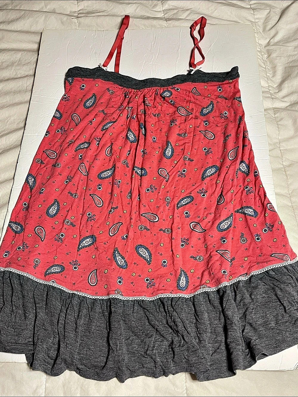 Simply Vera Wang Paisley Mini Dress in Pink & Gray Size Medium